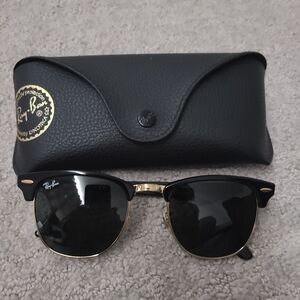 Ray-Ban Clubmaster Men's Sunglasses in Black and Gold